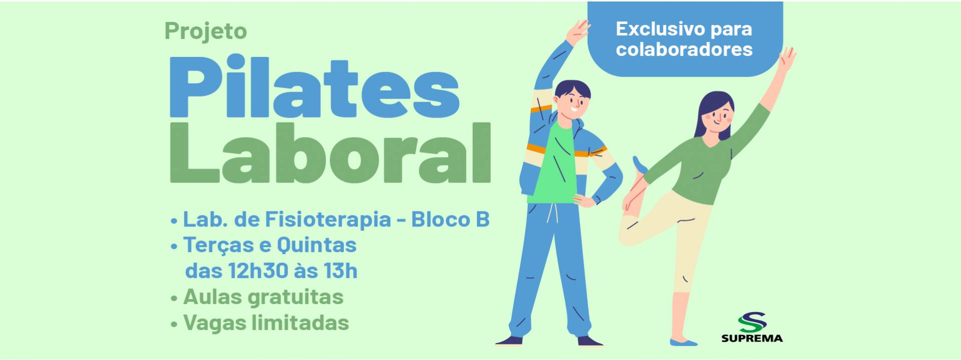 Pilates laboral retorna na Suprema com foco em bem-estar dos colaboradores